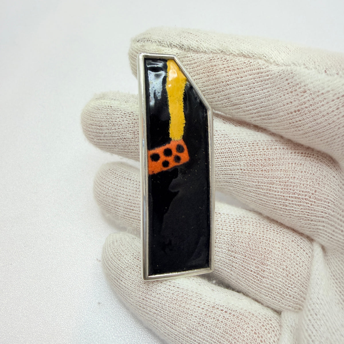Embla, Norway. Vintage Sterling Silver Enamel Brooch.