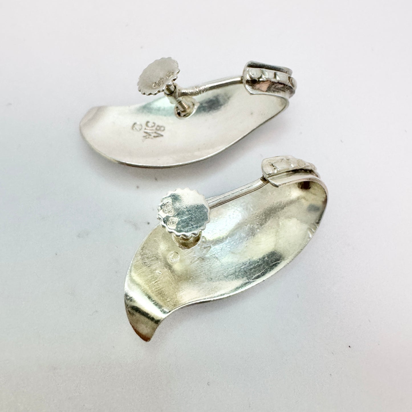 Michelsen, Stockholm 1947. Vintage Sterling Silver Earrings.