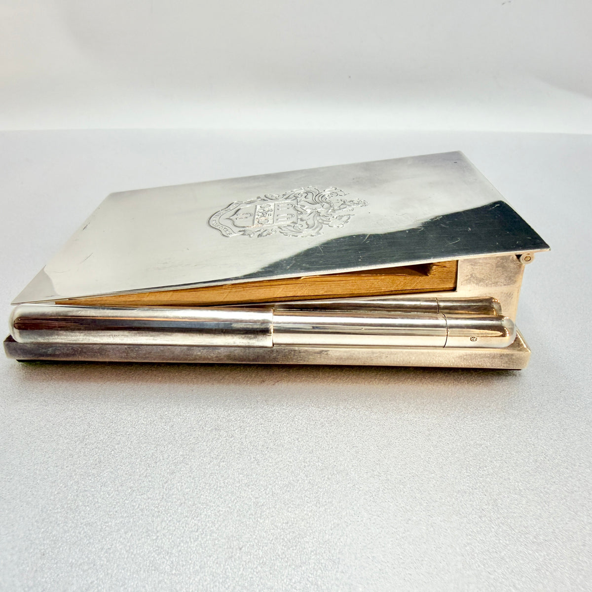 Gerald Benney. Vintage Sterling Silver Desk Notepad. Provenance: Marjorie Merriweather Post, Mar-a-Lago, Florida.