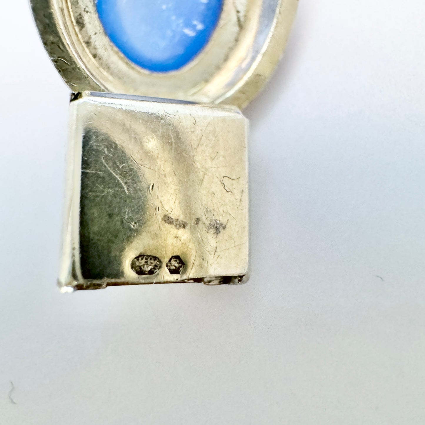 Sweden 1960s. Vintage Solid Silver Chalcedony Bracelet.