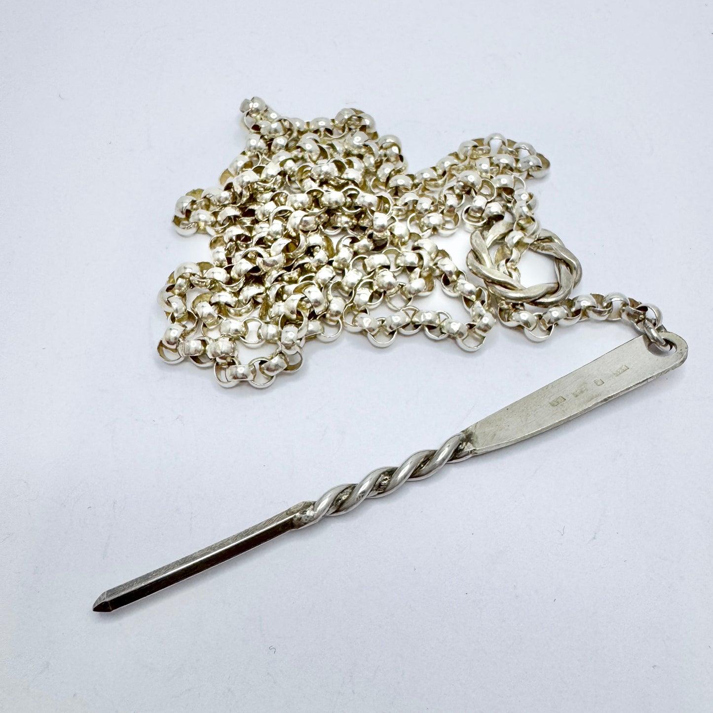 Skånesilver, Sweden 1978. VIntage 90cm Traditional Costume Chain in Sterling Silver.