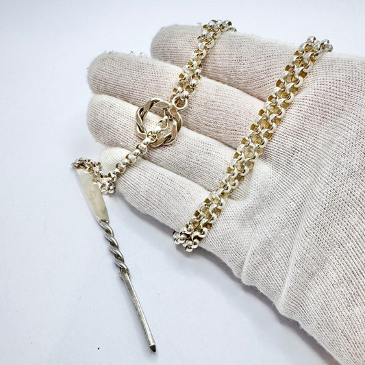 Skånesilver, Sweden 1978. VIntage 90cm Traditional Costume Chain in Sterling Silver.