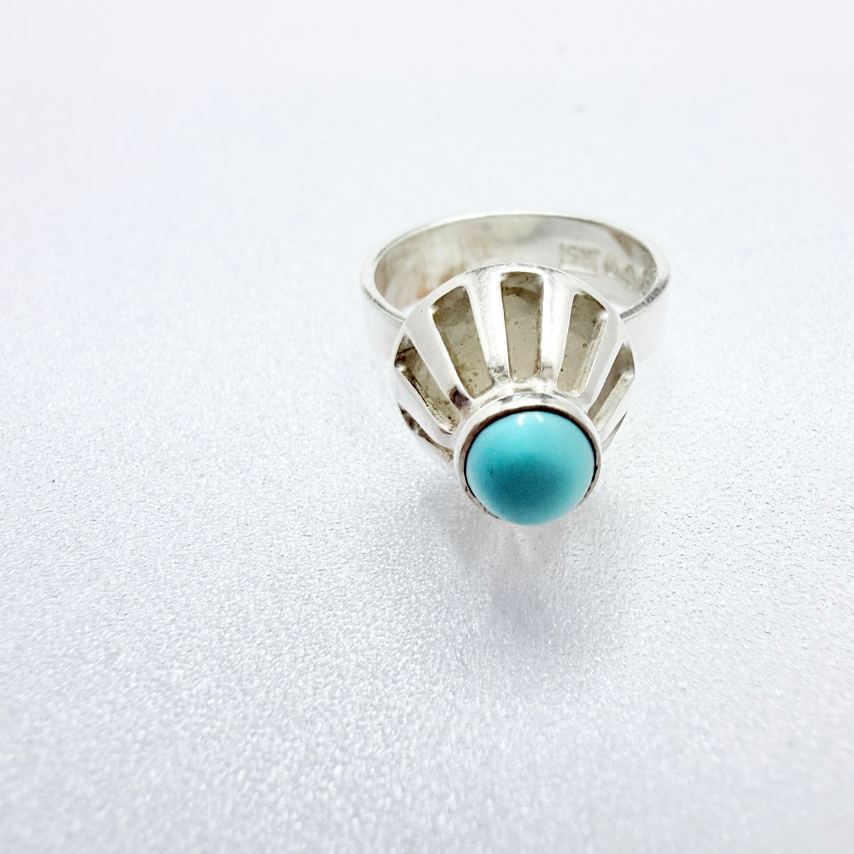 Alton, Sweden 1967. Vintage Sterling Silver Turquoise Ring.