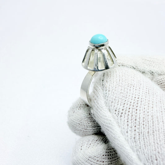 Alton, Sweden 1967. Vintage Sterling Silver Turquoise Ring.