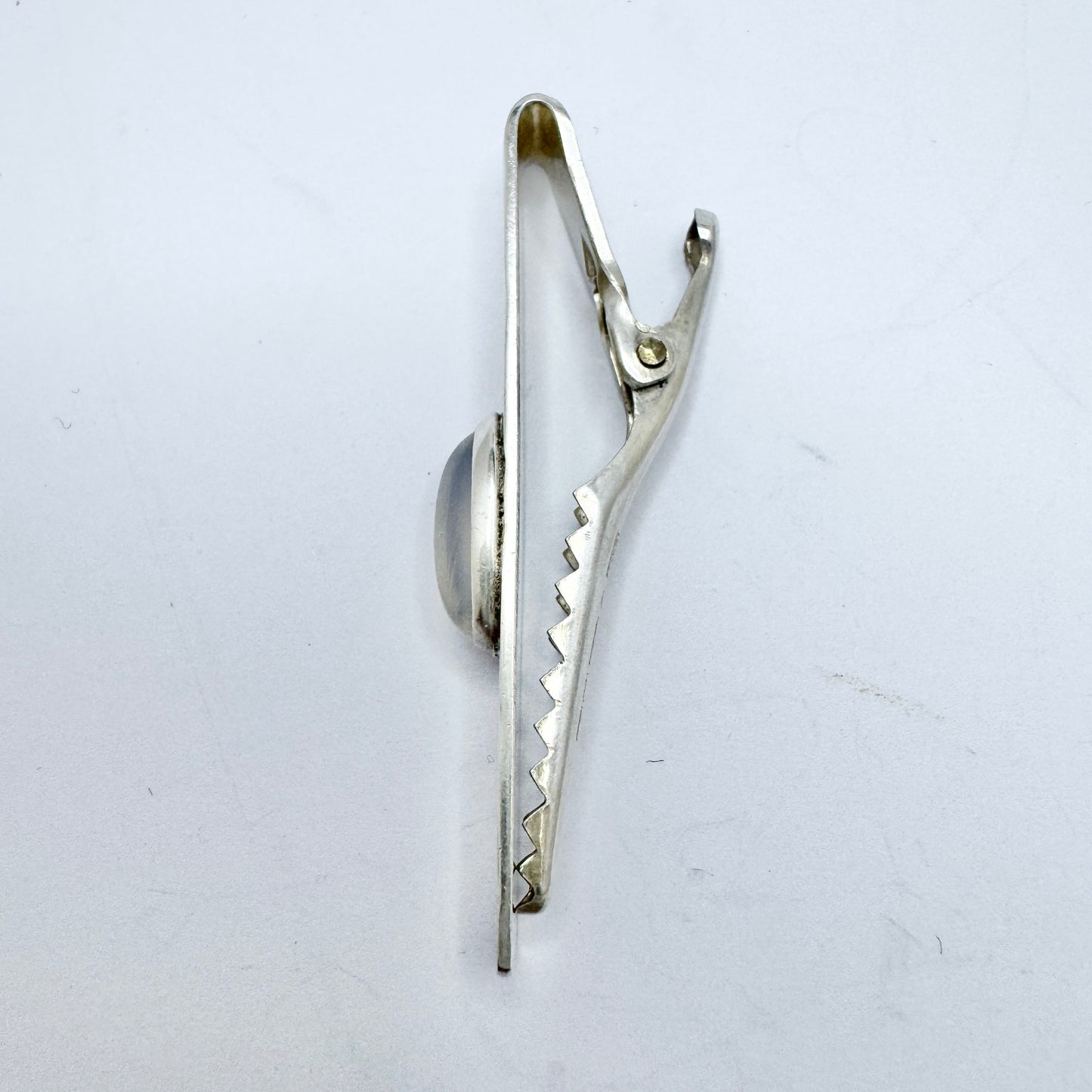 Jalosepot Oy, Finland year 1960. Vintage Solid Silver Moonstone Tie-clip.