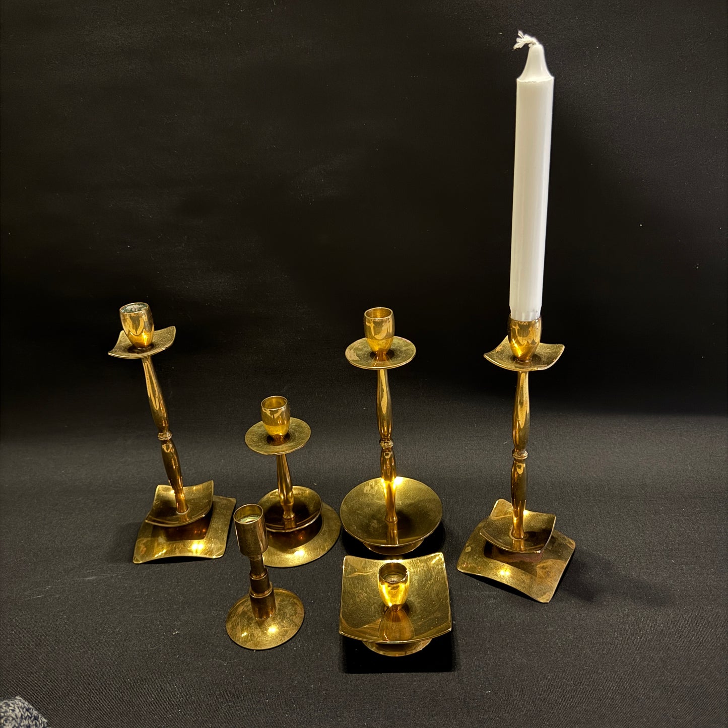Dantorp Design, Denmark. Vintage 1960-70s. 6 Brass Candlesticks.