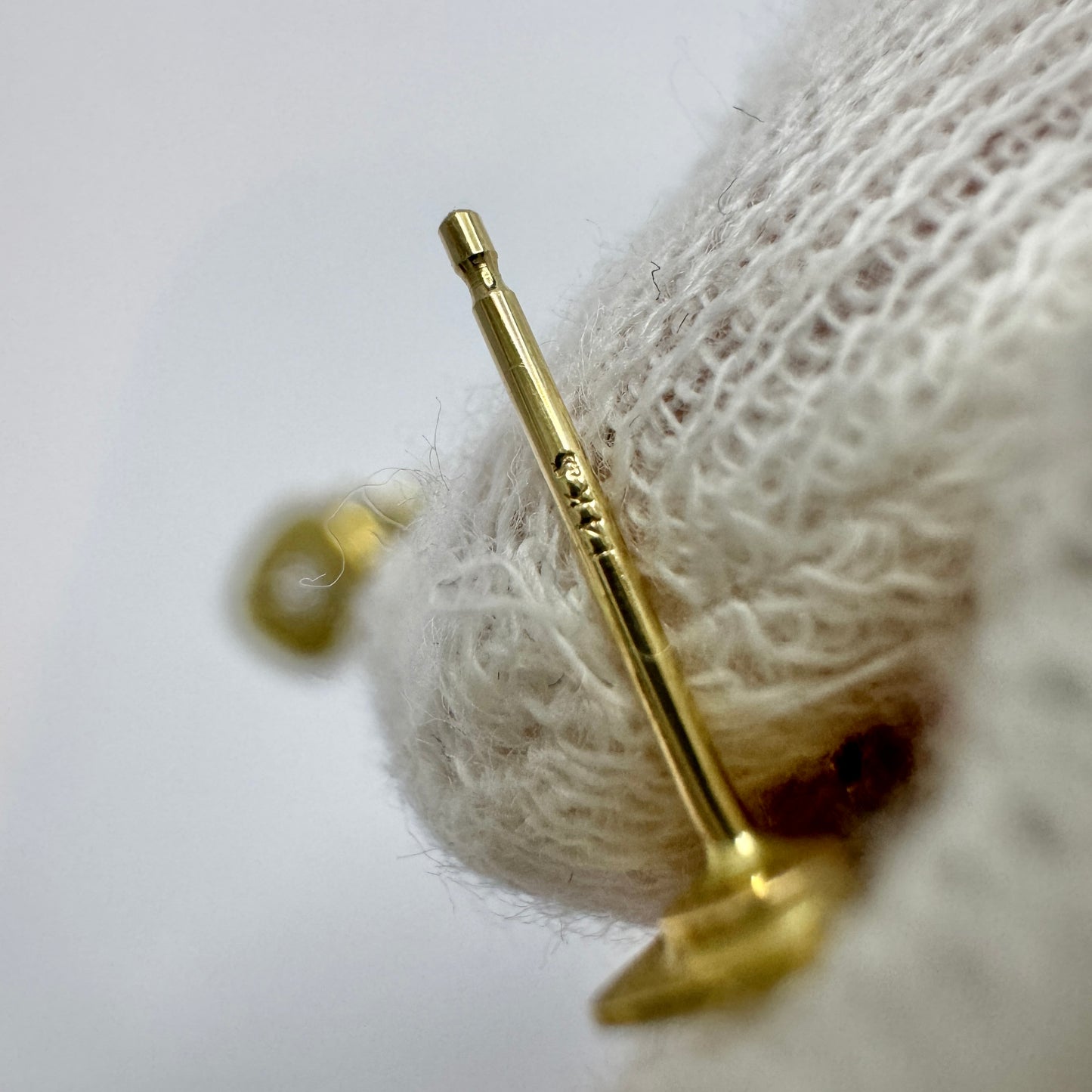 Vintage ca 1950s 14k Gold Diamond Earrings.