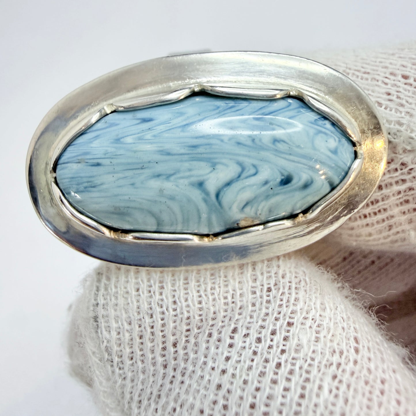 O Nordström, Sweden 1975. Vintage Sterling Silver Bergslagen-stone Ring.