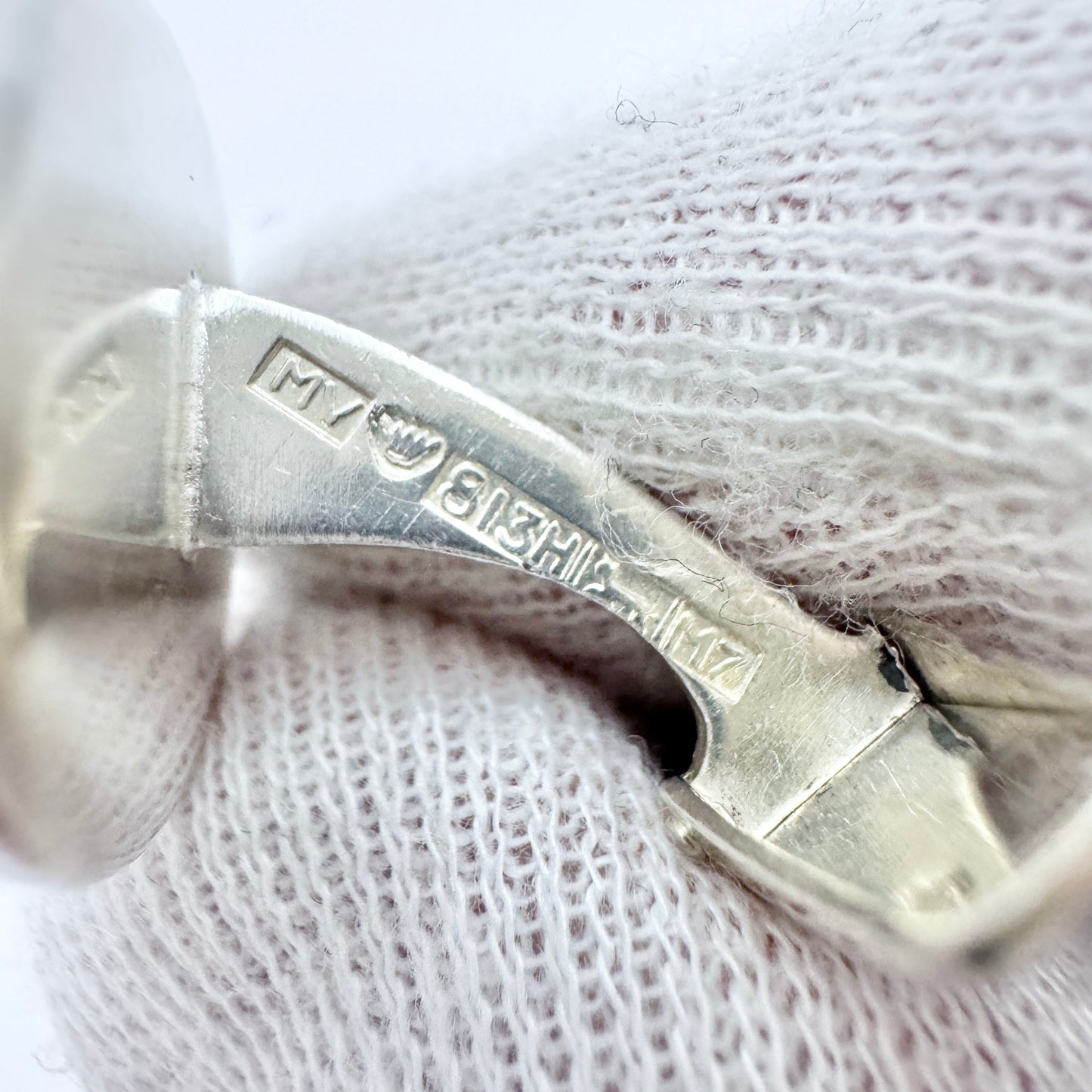 Martti Viikinniemi, Finland 1965. Vintage Solid Silver Tiger's Eye Cufflinks.