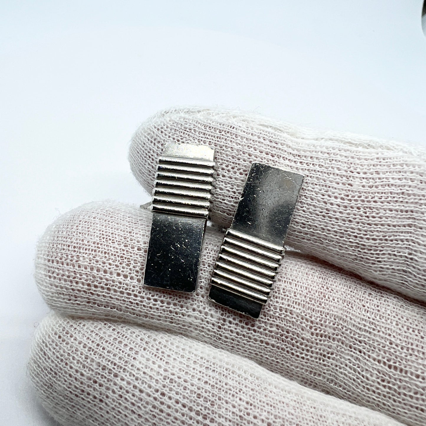 Georg Jensen, Denmark. Vintage Sterling Silver Cufflinks. Design 80 by Harald Nielsen.