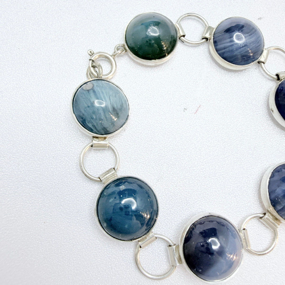 Märta Lindgren, Sweden 1962. Vintage Solid Silver Bergslagen-stone Bracelet.