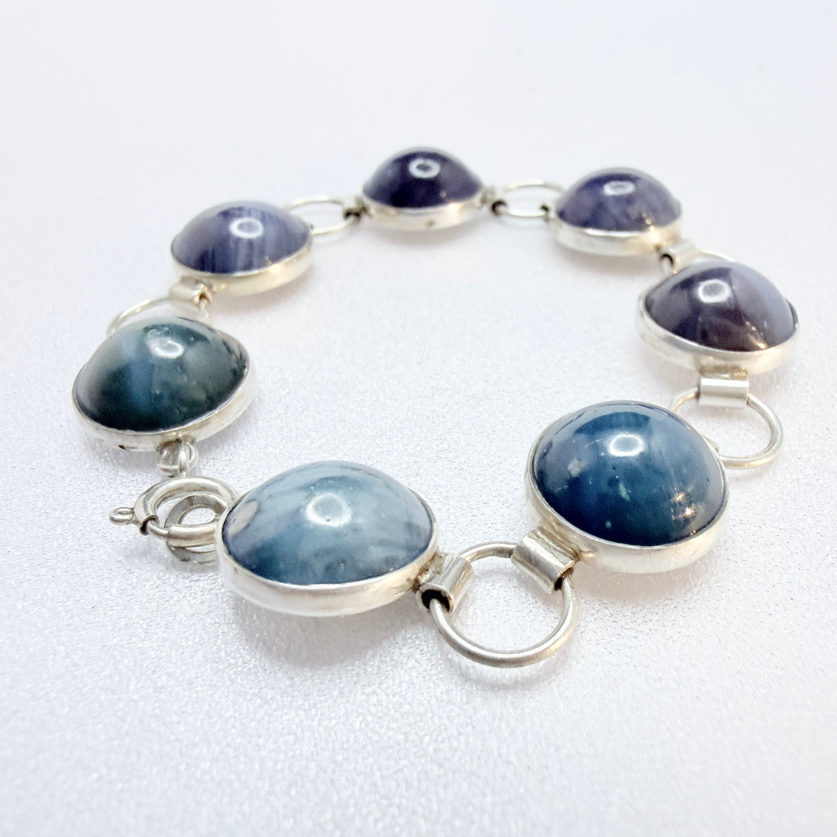Märta Lindgren, Sweden 1962. Vintage Solid Silver Bergslagen-stone Bracelet.