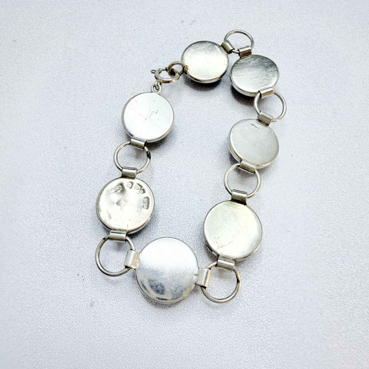 Märta Lindgren, Sweden 1962. Vintage Solid Silver Bergslagen-stone Bracelet.