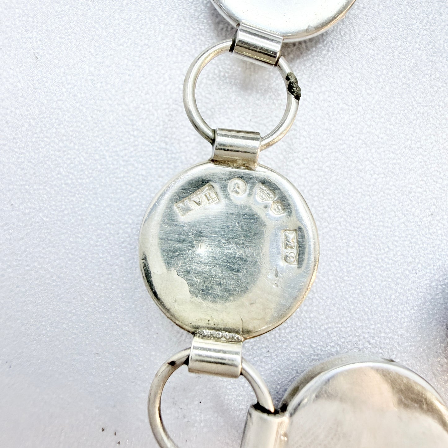 Märta Lindgren, Sweden 1962. Vintage Solid Silver Bergslagen-stone Bracelet.