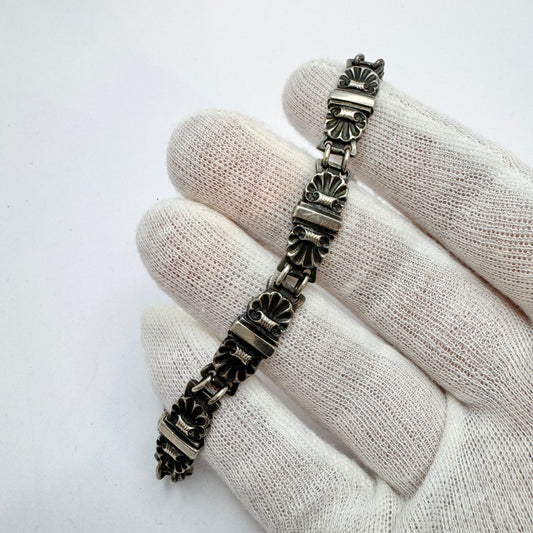 C. Holm, Copenhagen Denmark c 1920s Art Deco Solid Silver Bracelet.
