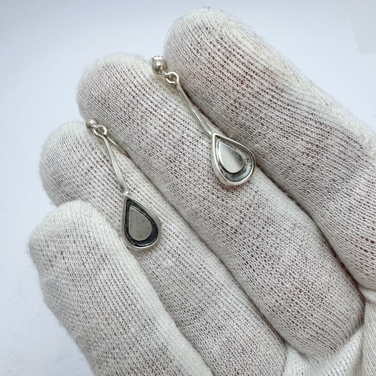 Runes Konsthantverk for Atelje Stigbert, Sweden 1959. Vintage Silver Earrings.