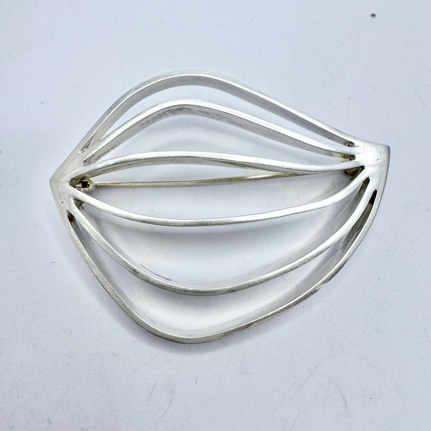 Markströms, Sweden 1956. Vintage Mid-century Modern Sterling Silver Brooch.