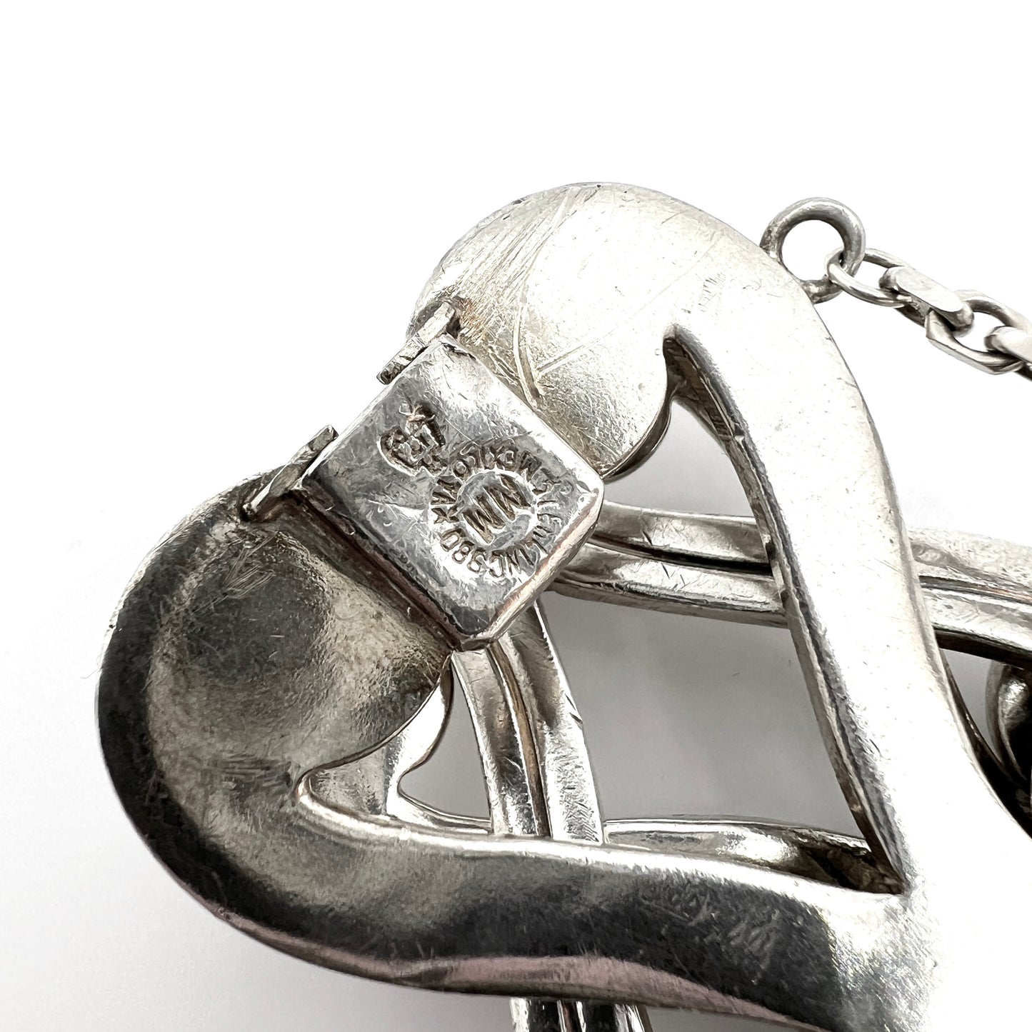 Taxco, Mexico c 1950s Massive 4.1oz Sterling 980 Silver Bracelet. Maker's Mark MM.