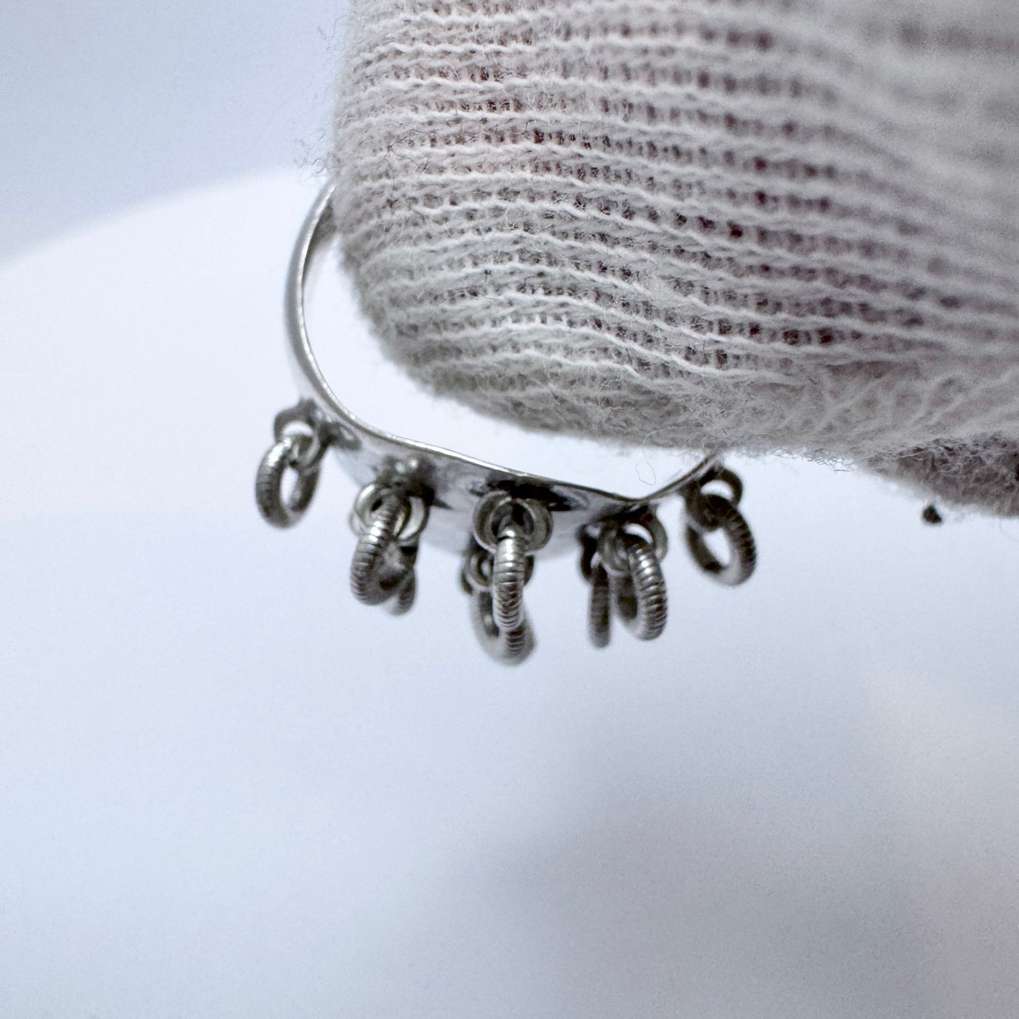 O Strömberg, Sweden 1907. Antique Solid Silver Traditional Sami Laplander Wedding Ring.