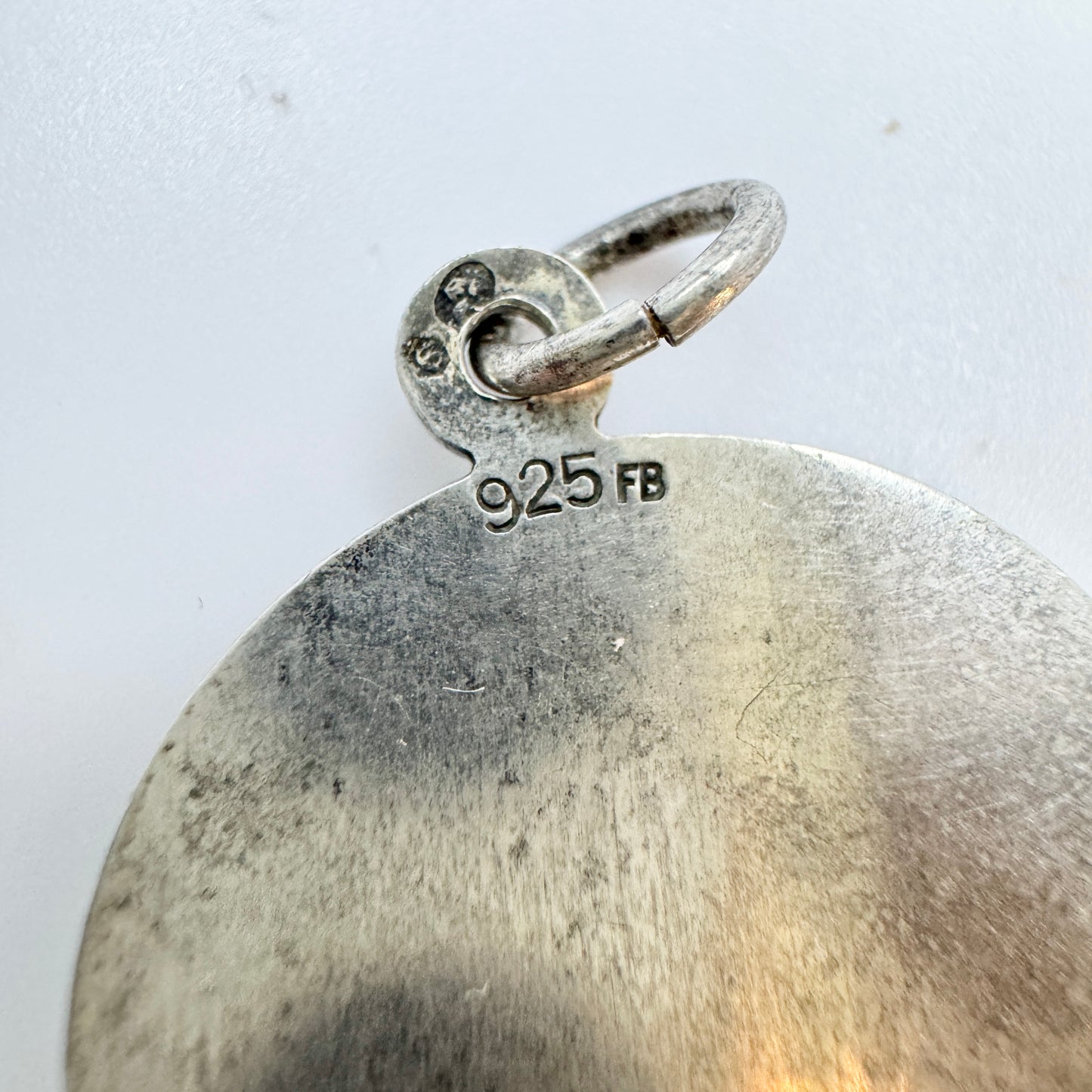 Vintage c 1960 Sterling Silver Zodiac Aquarius Pendant.