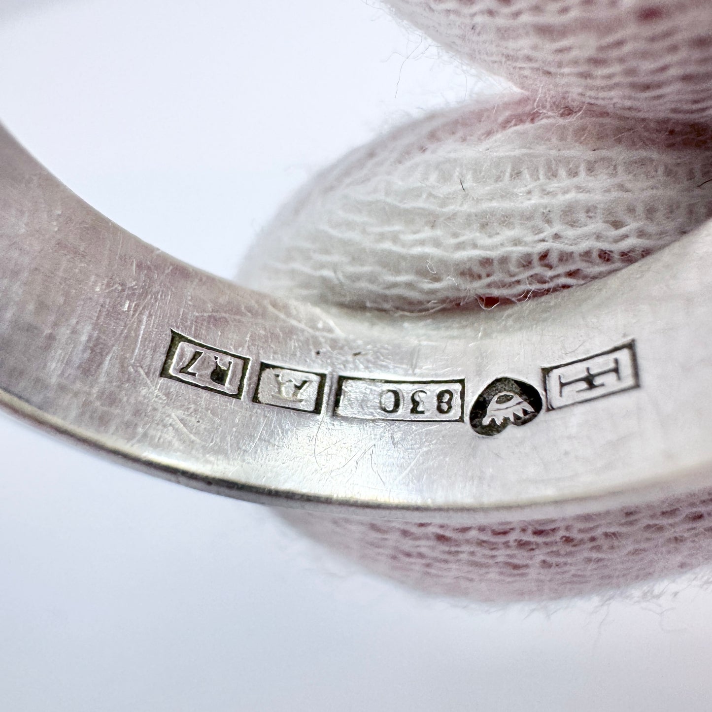 Pentti Sarpaneva, for Turun Hopea, Finland 1970 Silver Raw Obsidian Ring