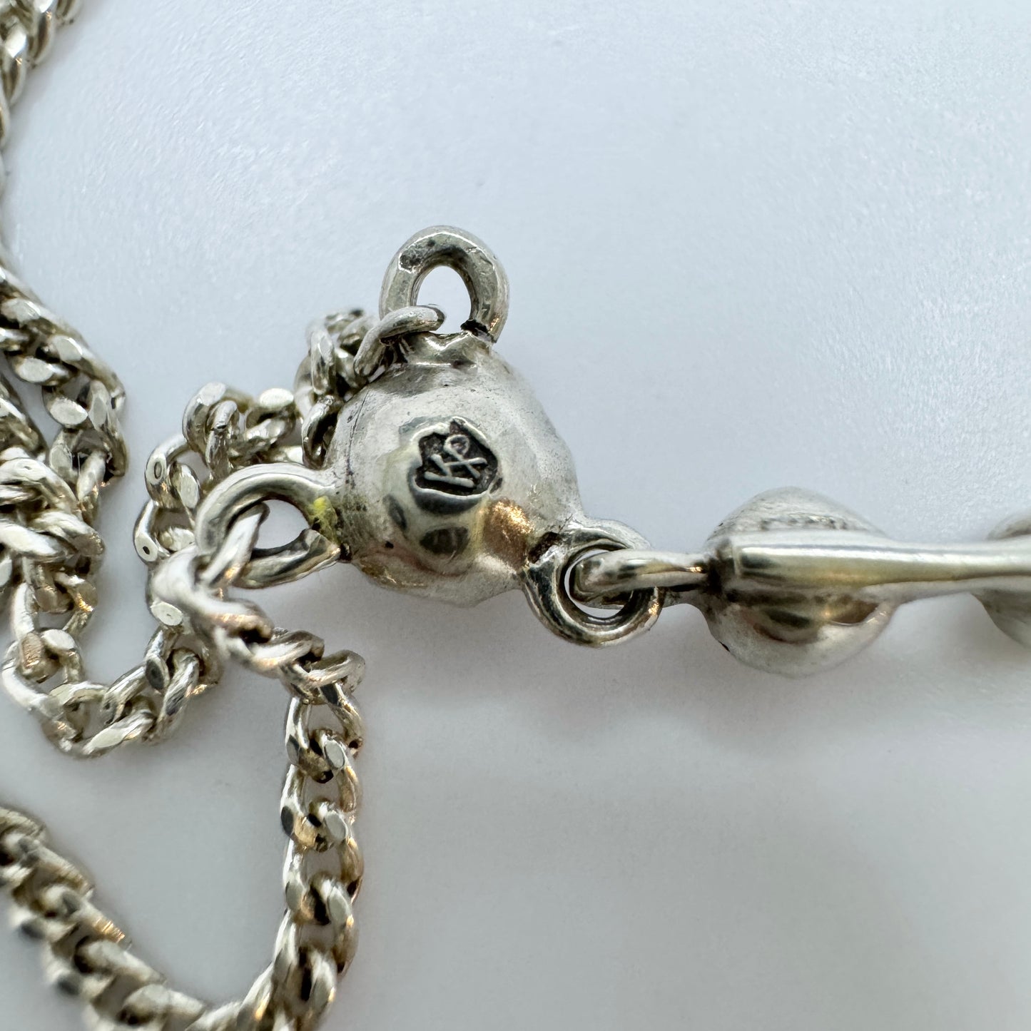 Knoll & Pregizer, Germany early 1900s. Solid Silver Paste Pendant Necklace