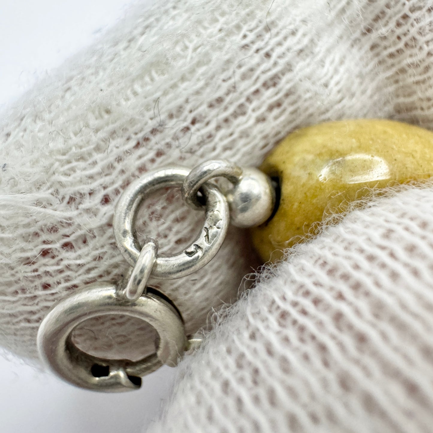 Vintage ca 1960s. Sterling Silver Quartz Agate Bracelet.