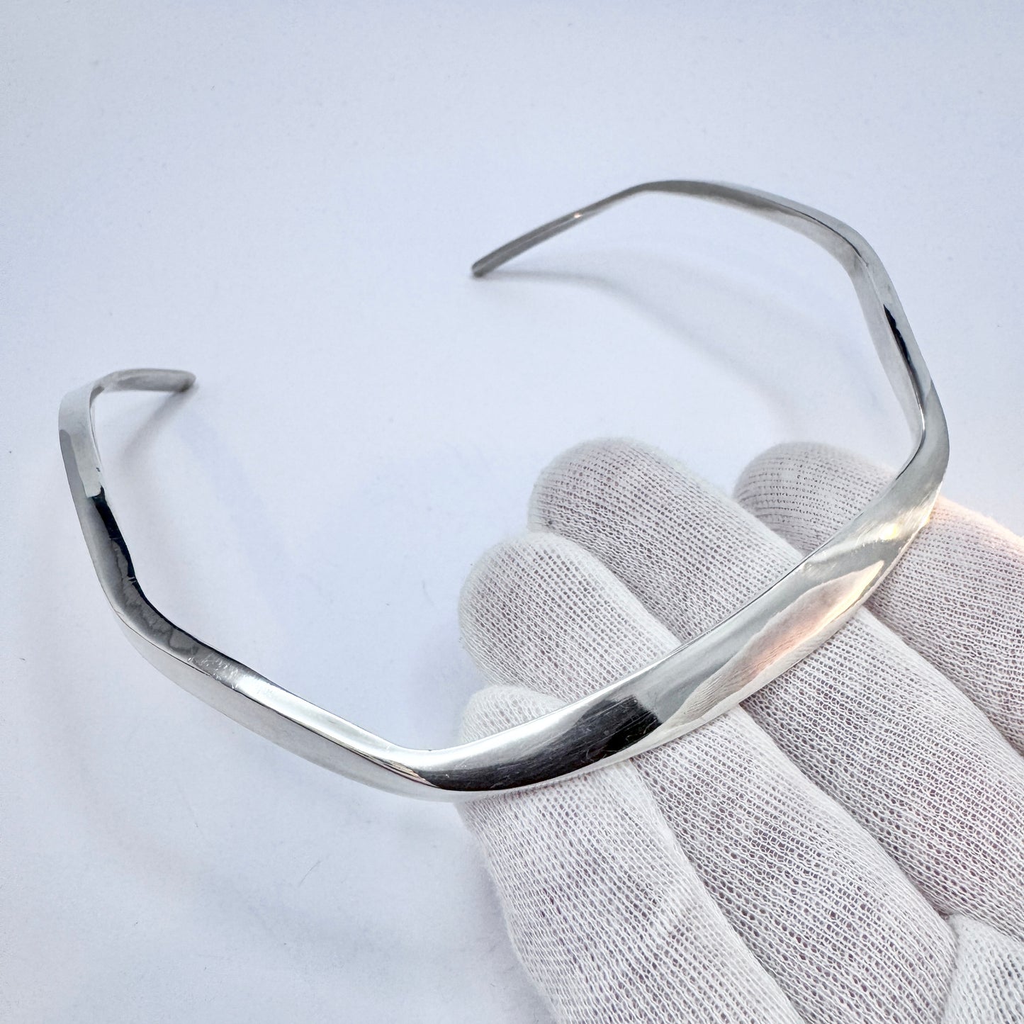 Bertil R Kempe, Sweden, Vintage Sterling Silver Torque Necklace. Signed.