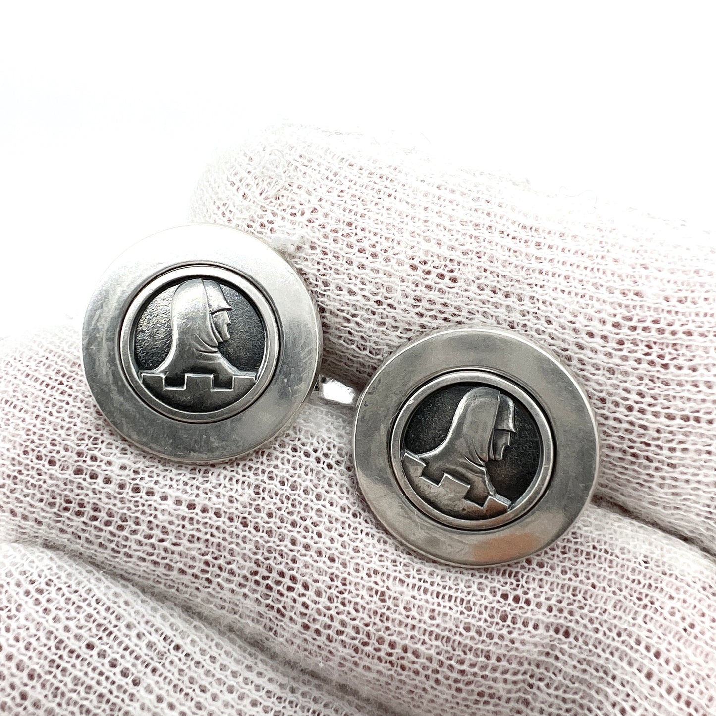Holger Lindström, Finland 1972. Vintage Solid Silver Cufflinks.