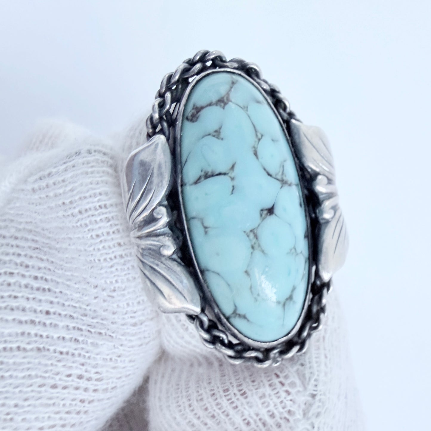 Carl Ove Frydensberg, Denmark. Vintage Solid Silver Turquoise Ring
