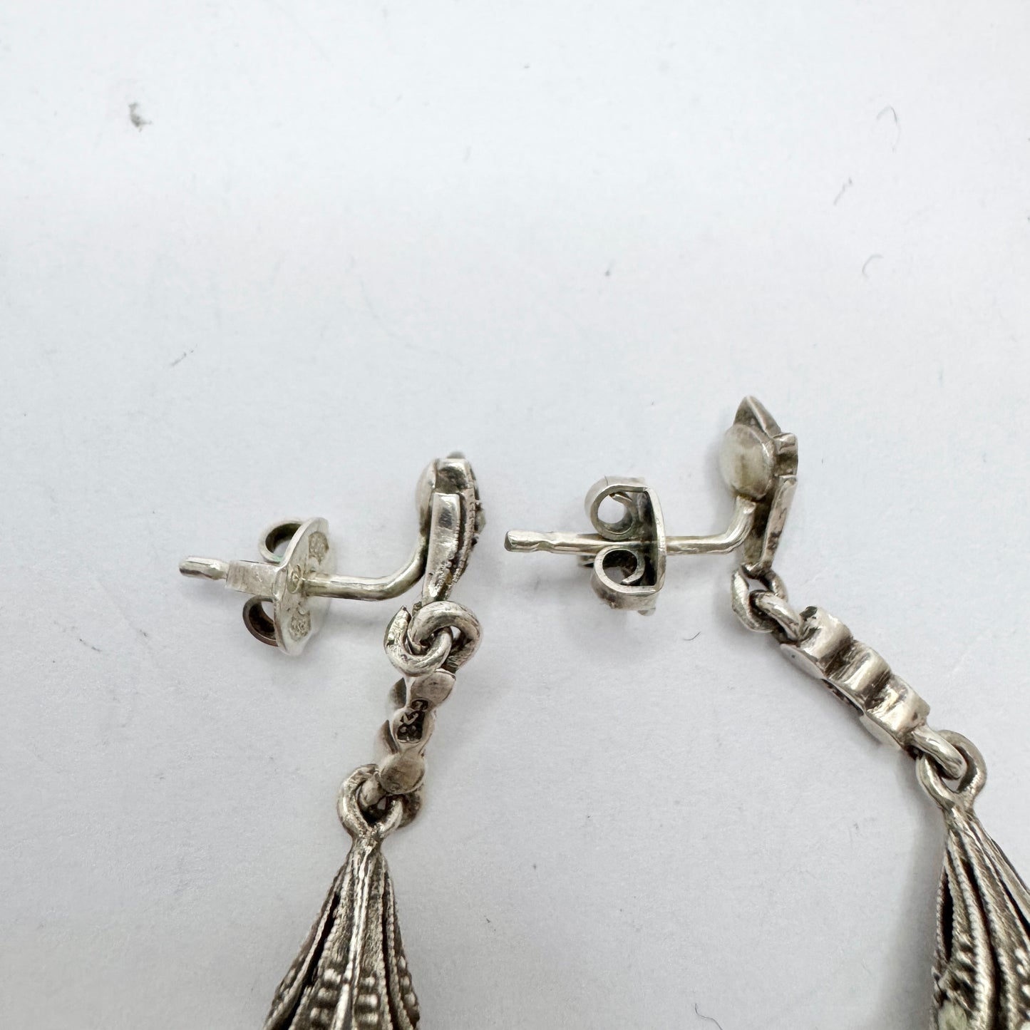 Svedboms, Sweden 1930-40s. Vintage Silver Earrings. Prob. WWII-era.