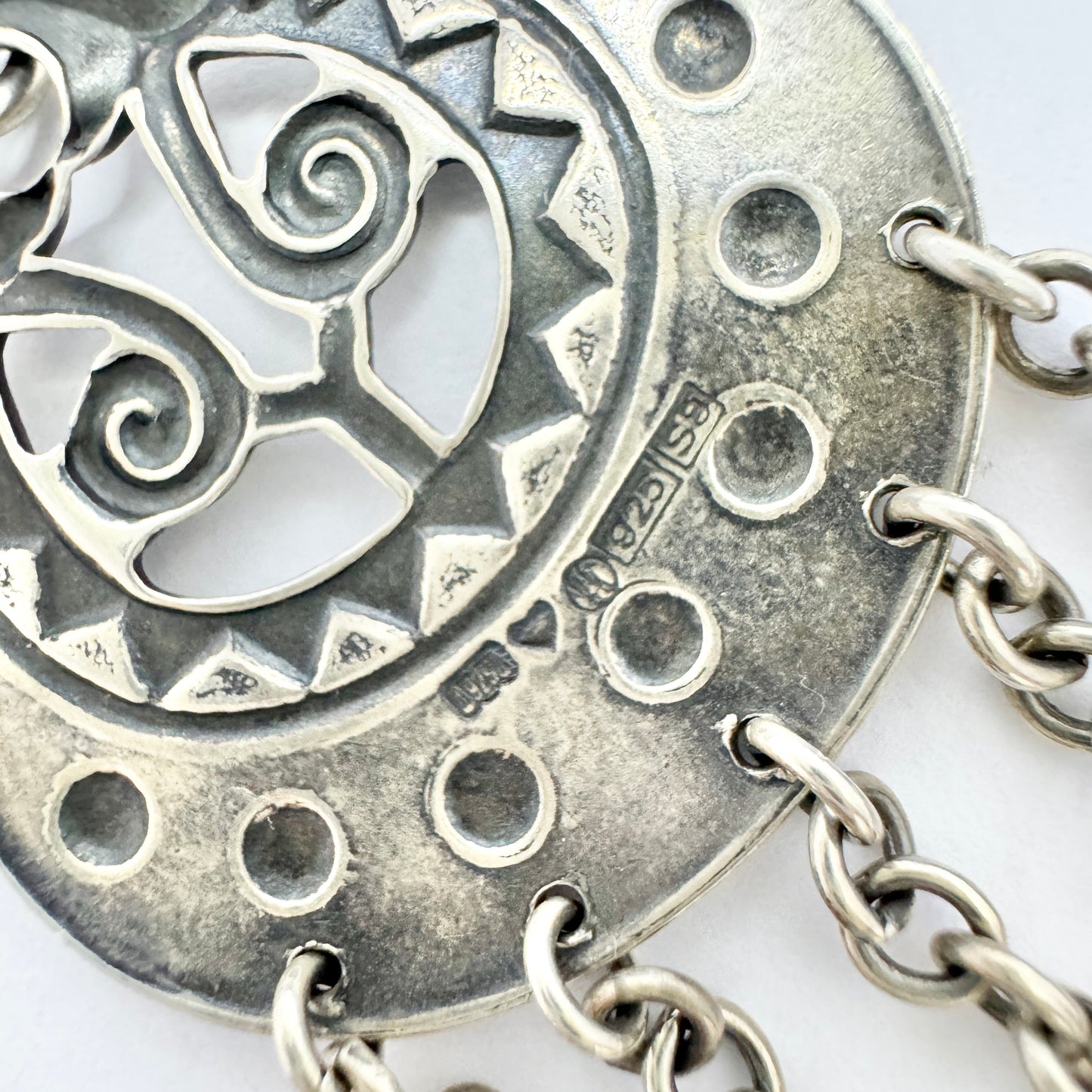 Kalevala Koru, Finland 1995. Vintage Sterling Silver Moon Goddess Pendant Necklace