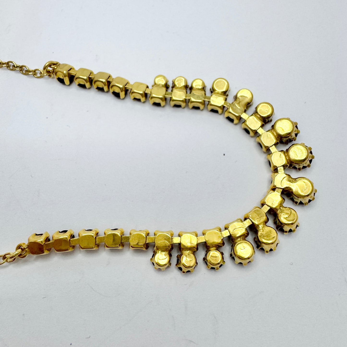 Vintage Garnet Gilt Metal Necklace