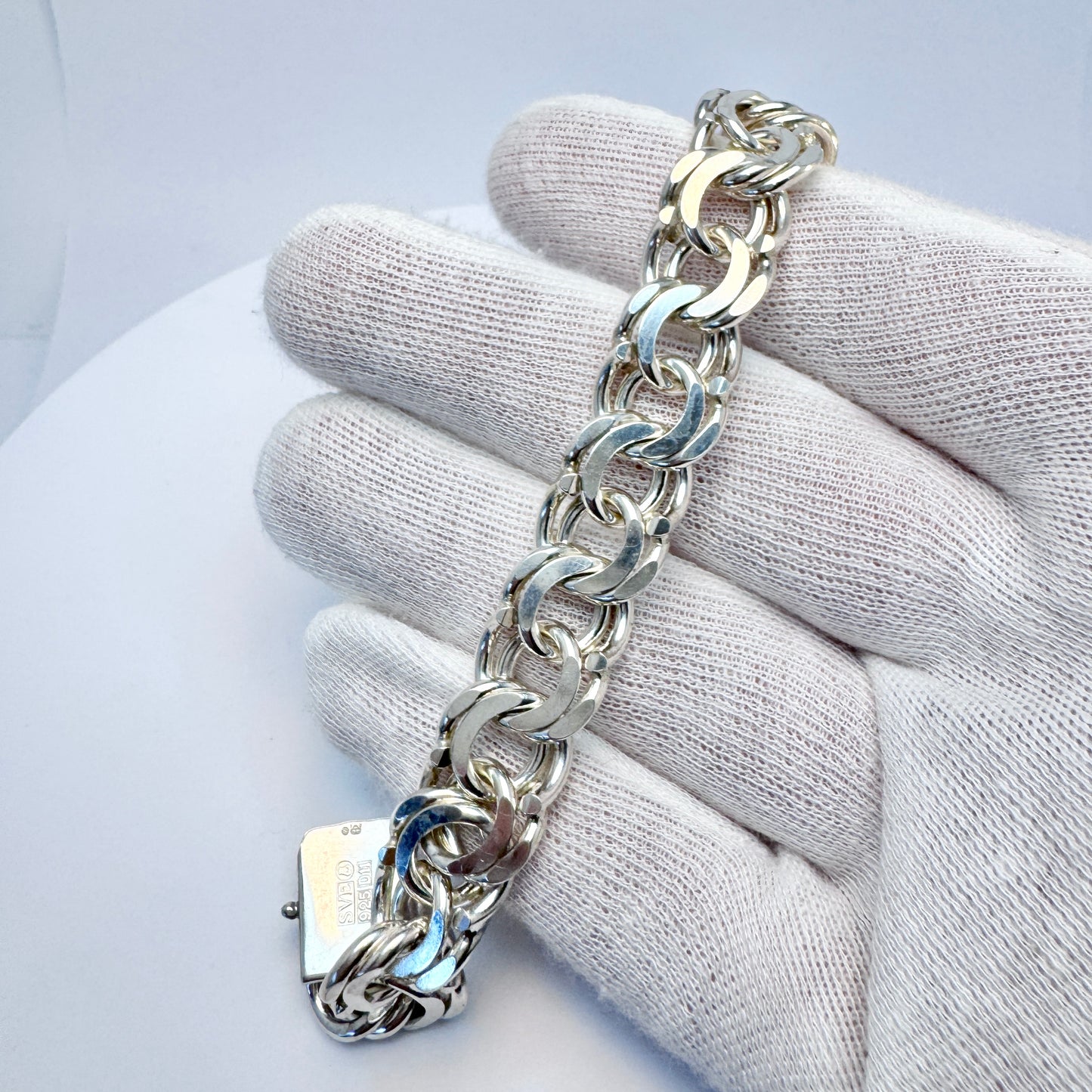 Svedbom & Co, Sweden. Chunky Sterling Silver Bismarck Bracelet.