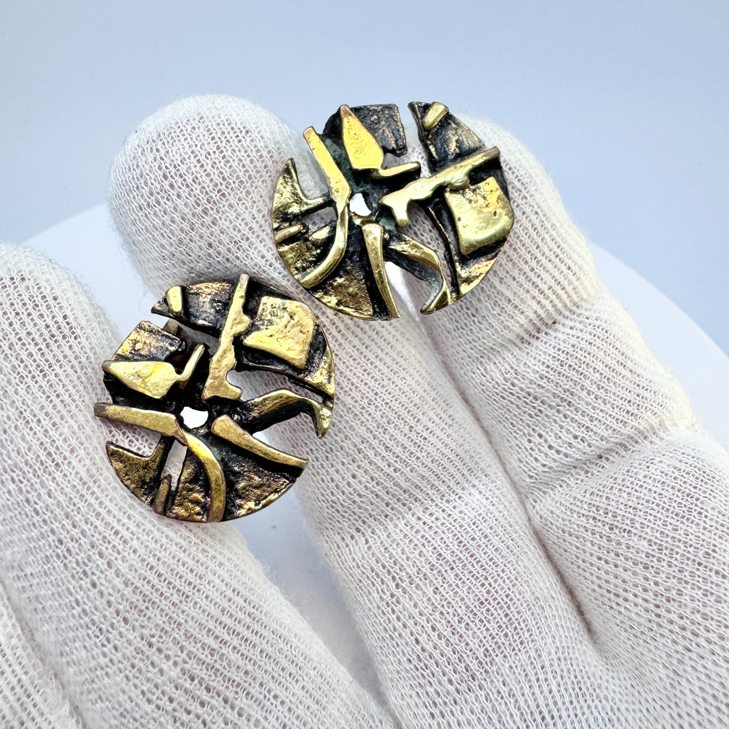 Jorma Laine, Finland Large Vintage Bronze Cufflinks.