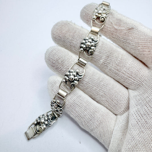 C. Brumberg, Denmark 1940-50s. Vintage Solid Silver Bracelet.