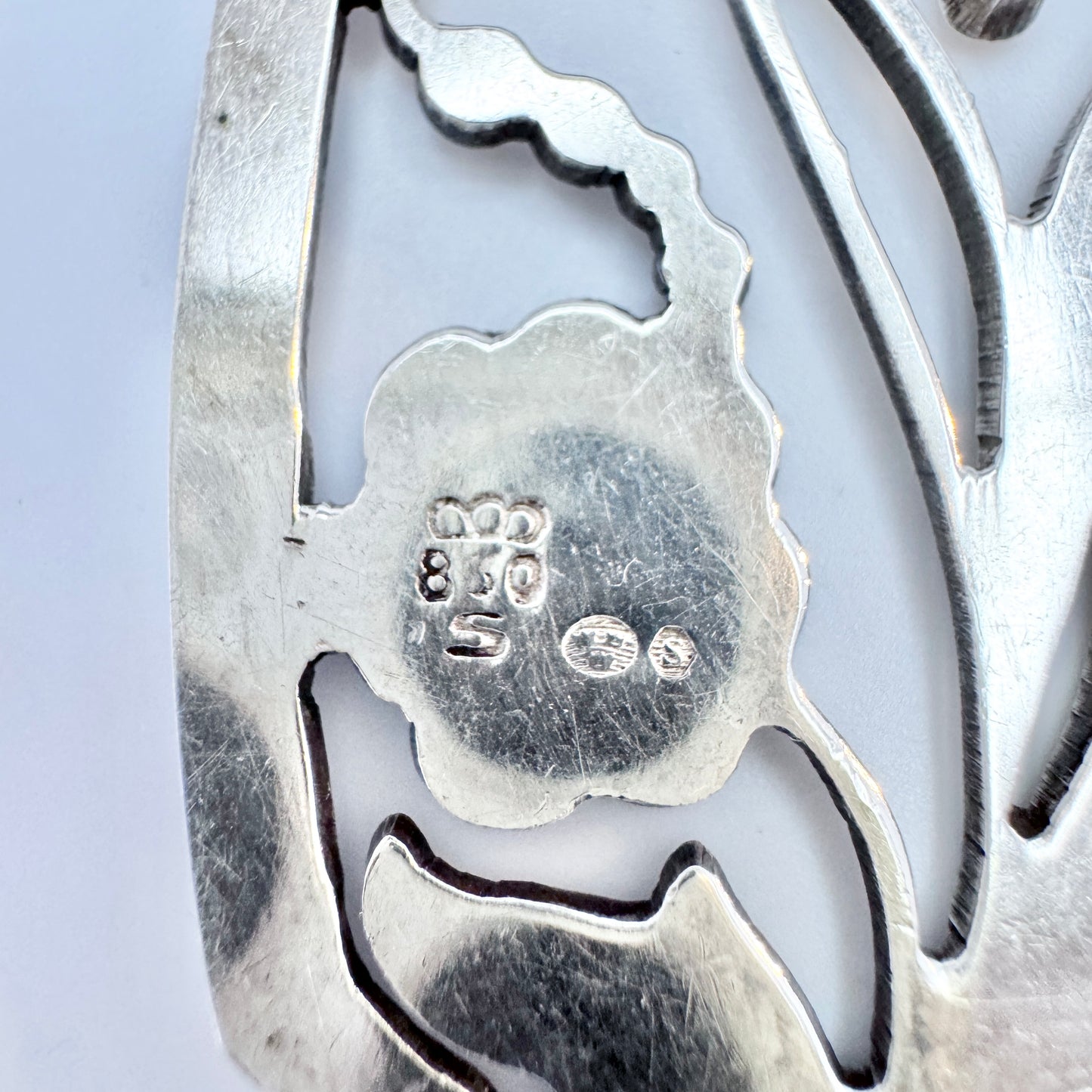 Denmark, 1940-50s. Large Solid Silver Pendant.