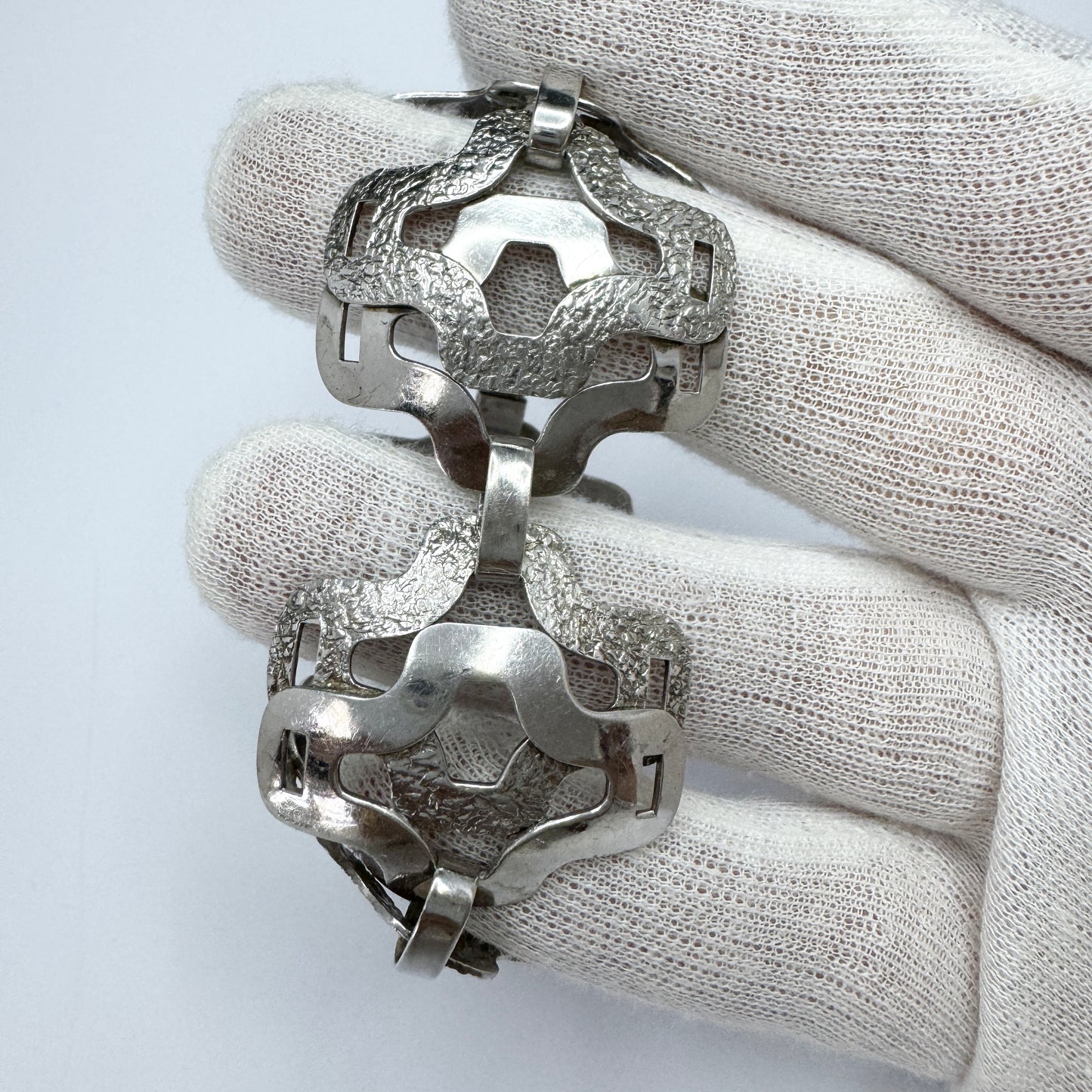 Denmark 1970s. Vintage Solid Silver Large Bracelet.