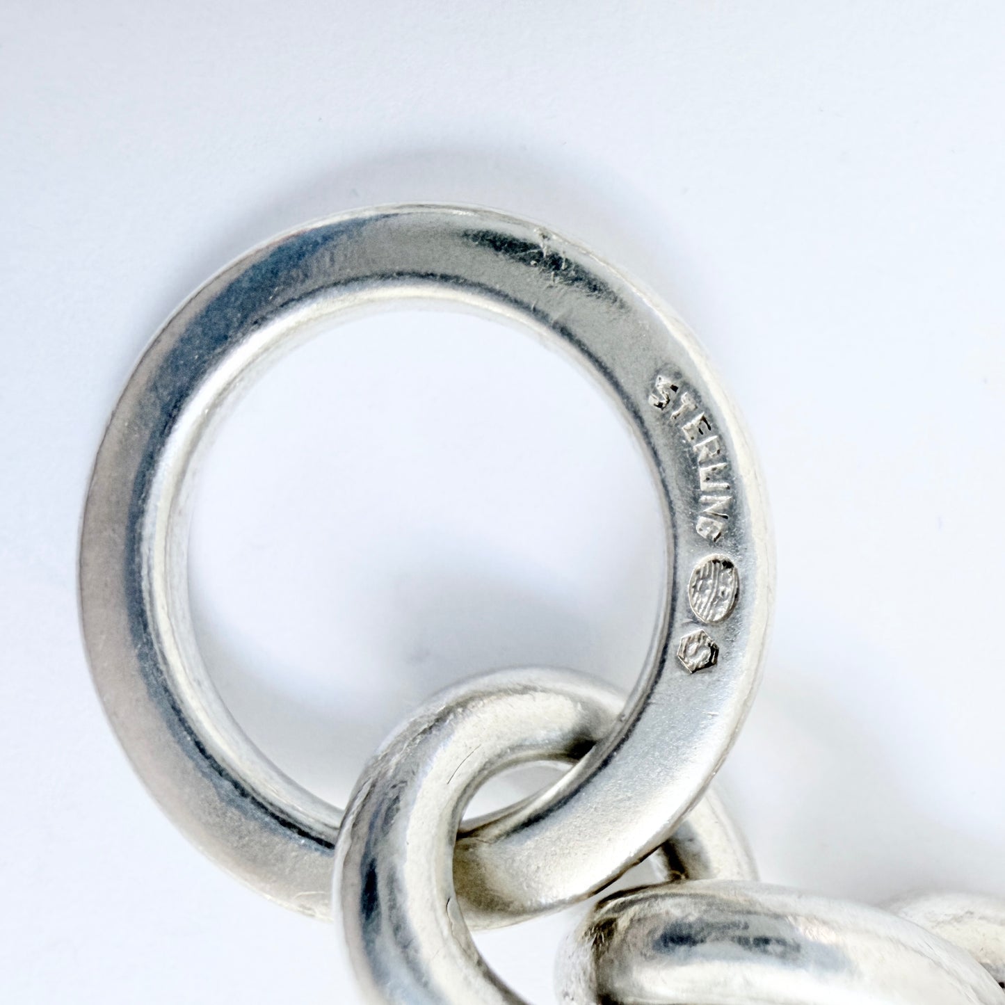 Denmark ca 1950-60s Vintage Chunky Sterling Silver Bracelet.