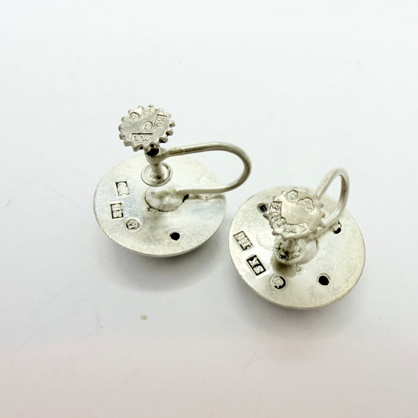 Sweden c 1950. Vintage Solid Silver Earrings.