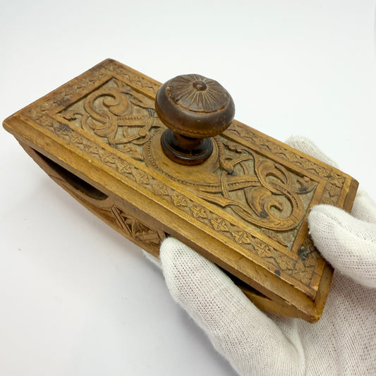 Antique Norwegian Wood Rocker Ink Blotter