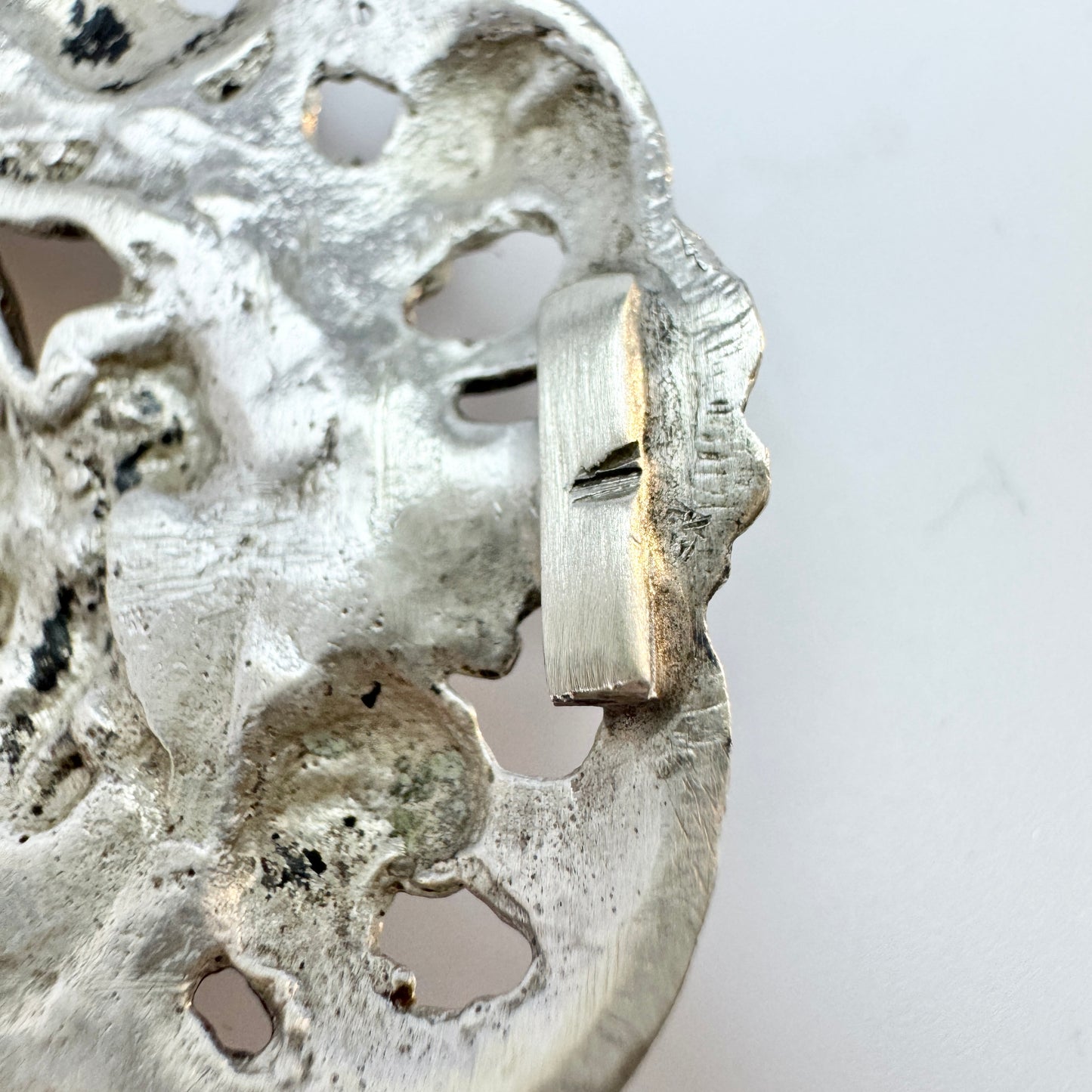 Ole Aas, Trondhjem Norway. Antique ca 1890 Solid Silver Pendant.