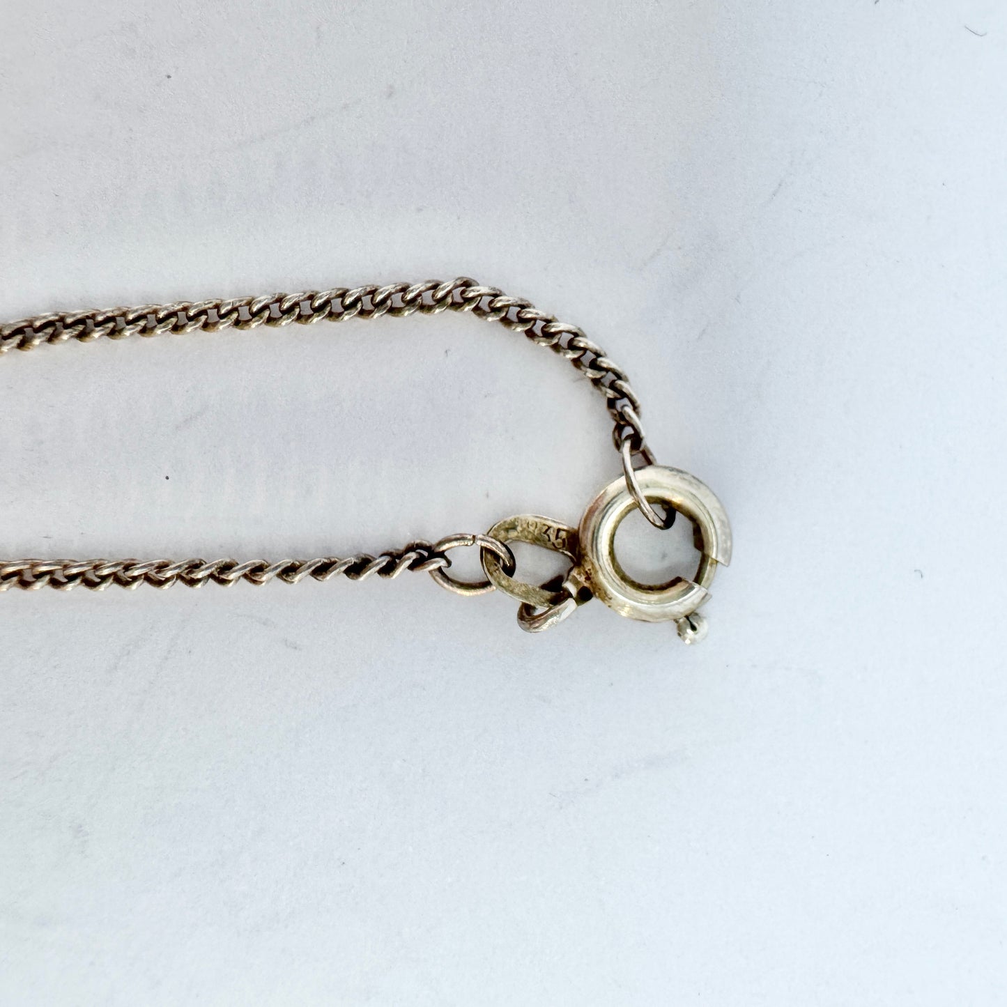 Sweden ca 1960-70s. Vintage Bergslagen-stone Pendant with Silver Chain Necklace.