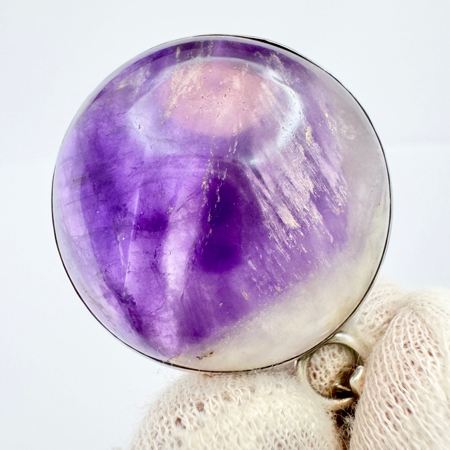 Gert Thysell for GUSSI, Sweden 1968. Vintage Sterling Silver Amethyst Pendant. Signed.