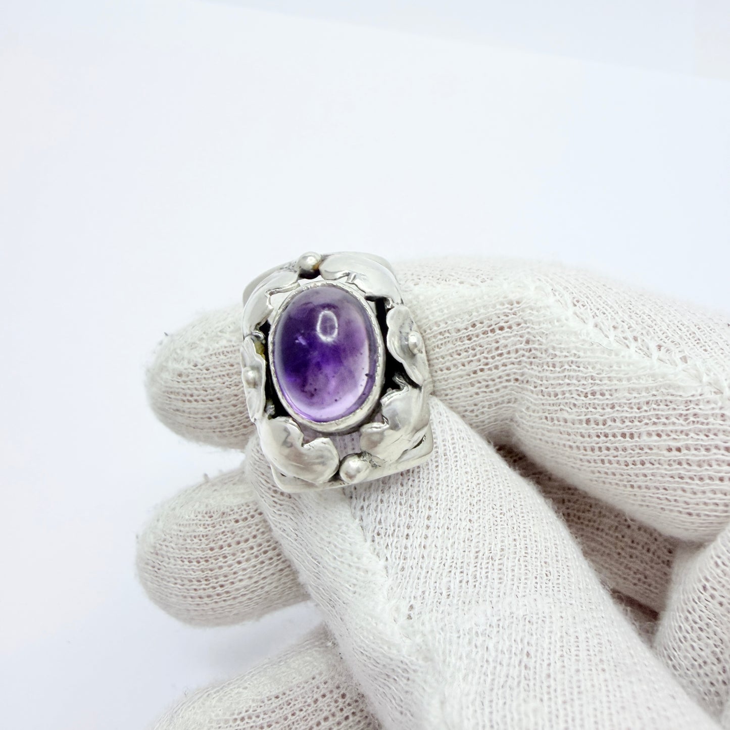 GUSSI, Sweden 1954. Vintage Sterling Silver Amethyst Rig.