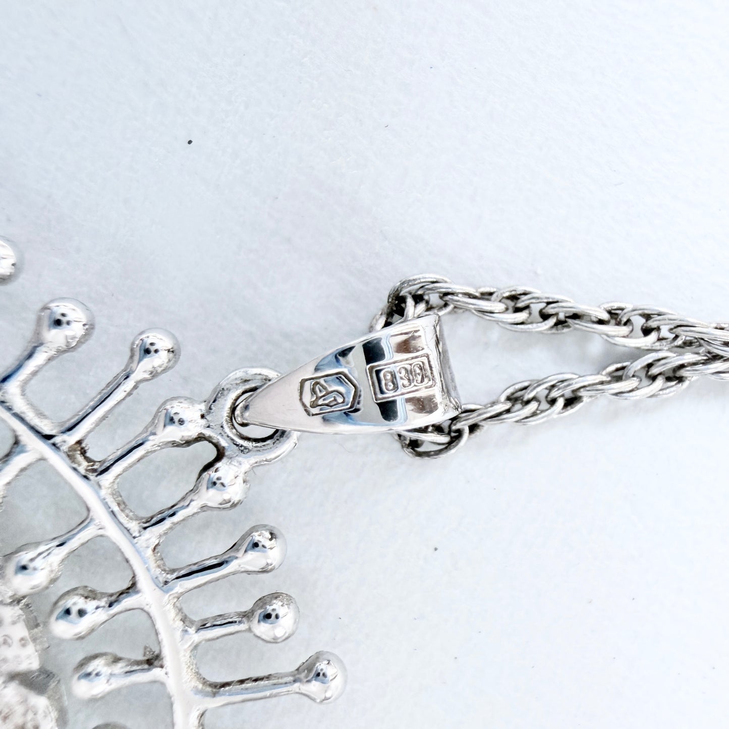 Tapio Wirkkala for Kultakeskus Finland Vintage Silver Pendant Necklace. Design: Full Moon