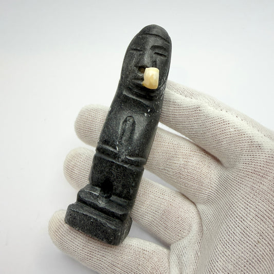 Inuit Eskimo Carved Soapstone Figurine. Signed.