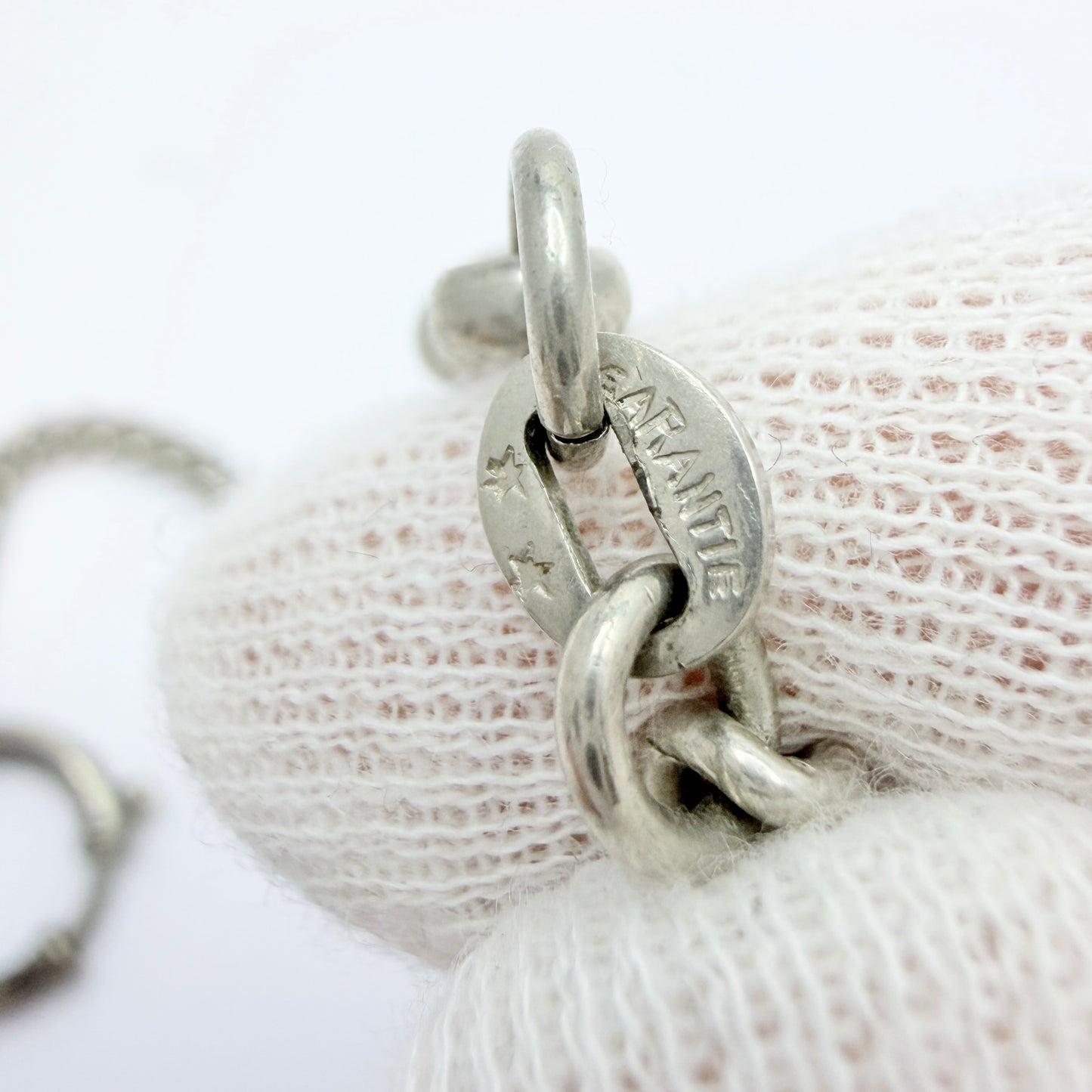 Early 1900s. White Metal Watch Chain.