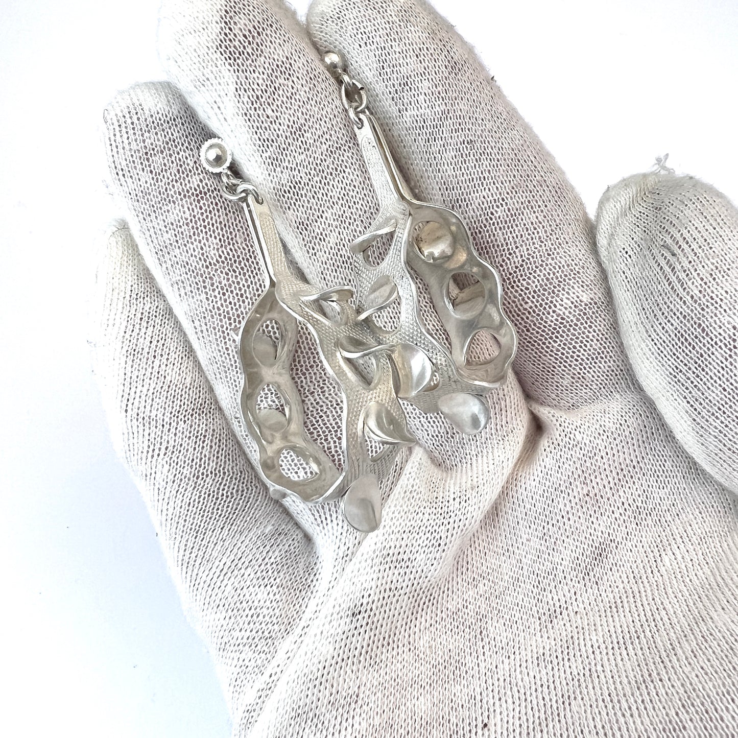 グレーテ・プリッツ・キッテルセン、J.Tostrup ノルウェー 1960年代。スターリングシルバーのイヤリング。