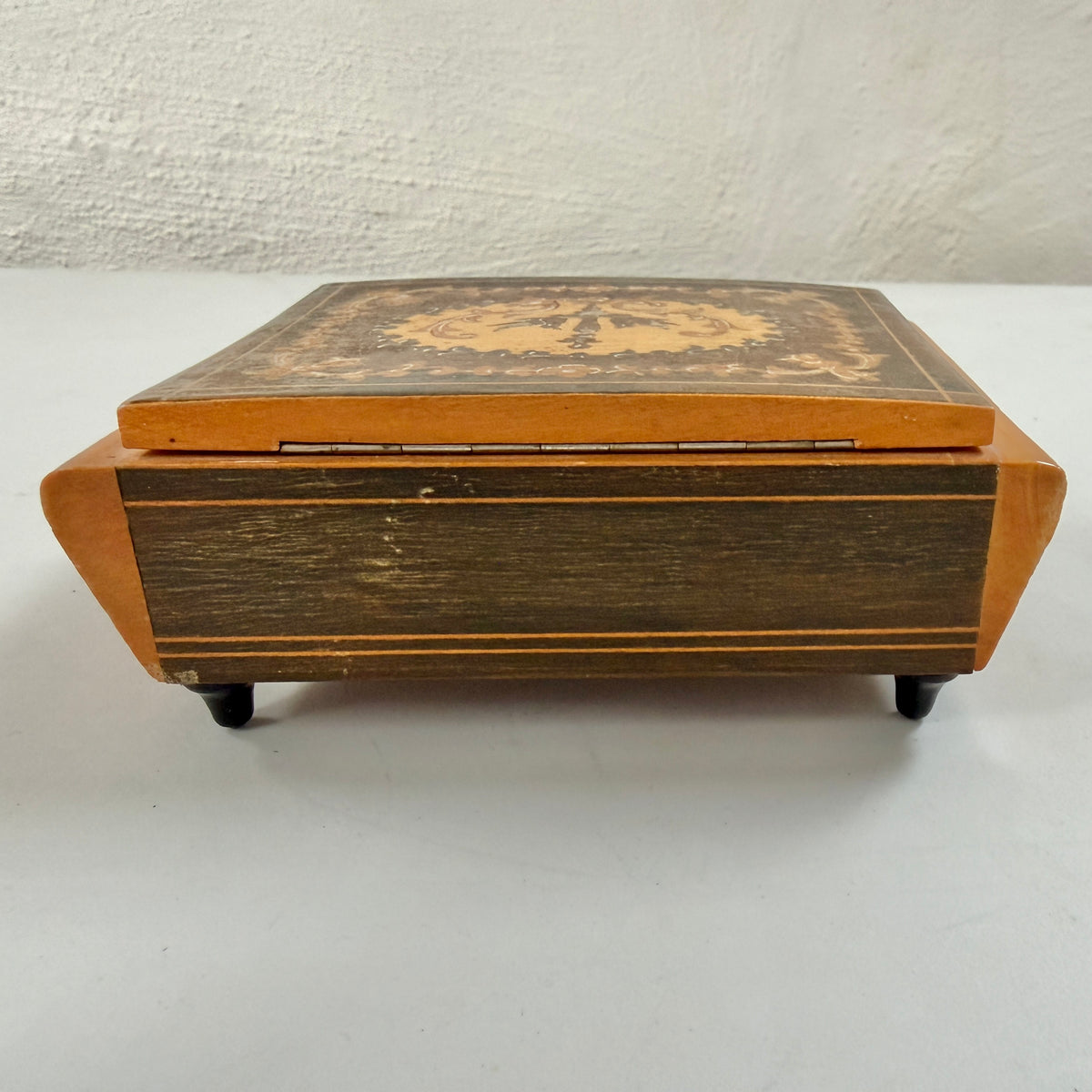 Vintage Mid-century Wood Jewelry Box Casket. Prob Italy.